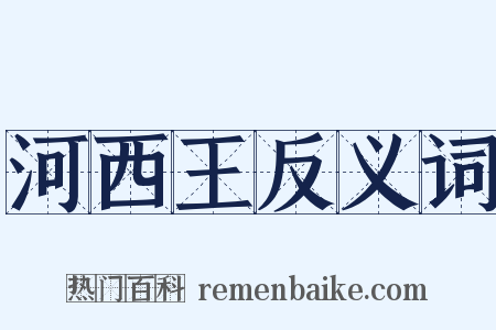 河西王反义词是什么意思的图片